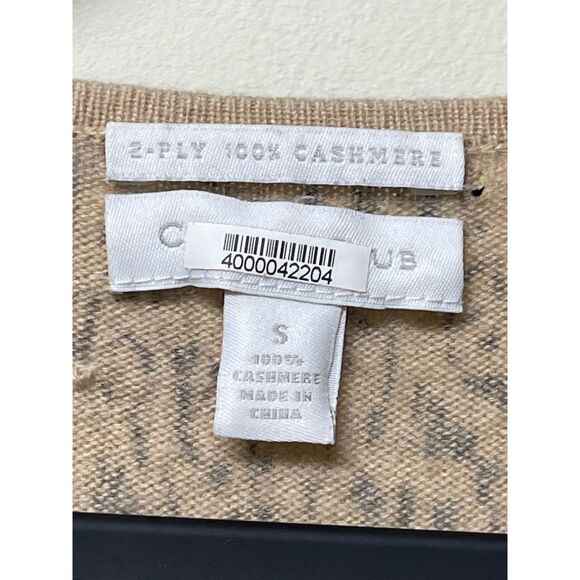 CHARTER CLUB 100% 2-Ply Cashmere Leopard Print V-neck Sweater, Sz S - Picture 3 of 4